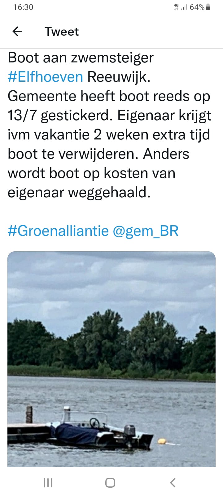 Lees meer over het artikel Kennisgeving boot steiger Elfhoeven 