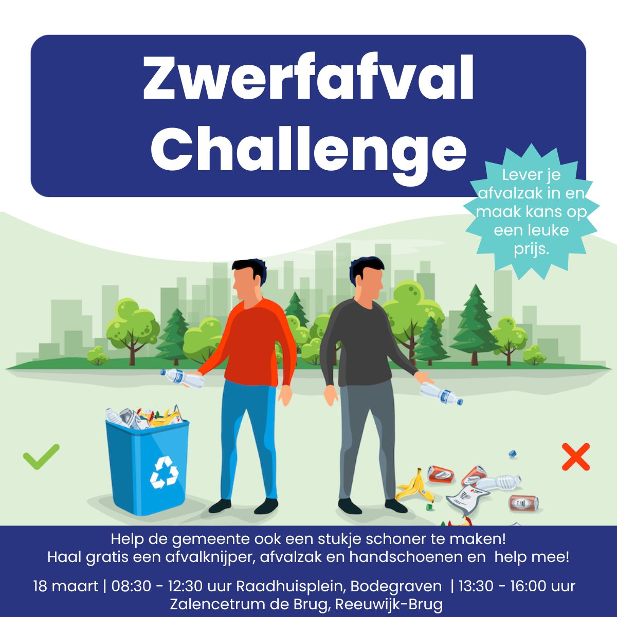 Lees meer over het artikel Win een uur gratis bewegen in de sporthal door de Zwerfafvalchallenge!
